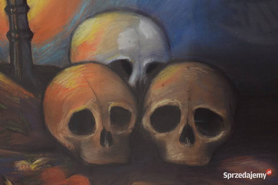 PAUL CEZANNE MEMENTO MORI Czaszki STARY OBRAZ z małopolskie Kraków