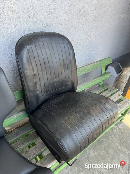 Fotel Fiat 126p maluch szara skóra siedzenie osobowe