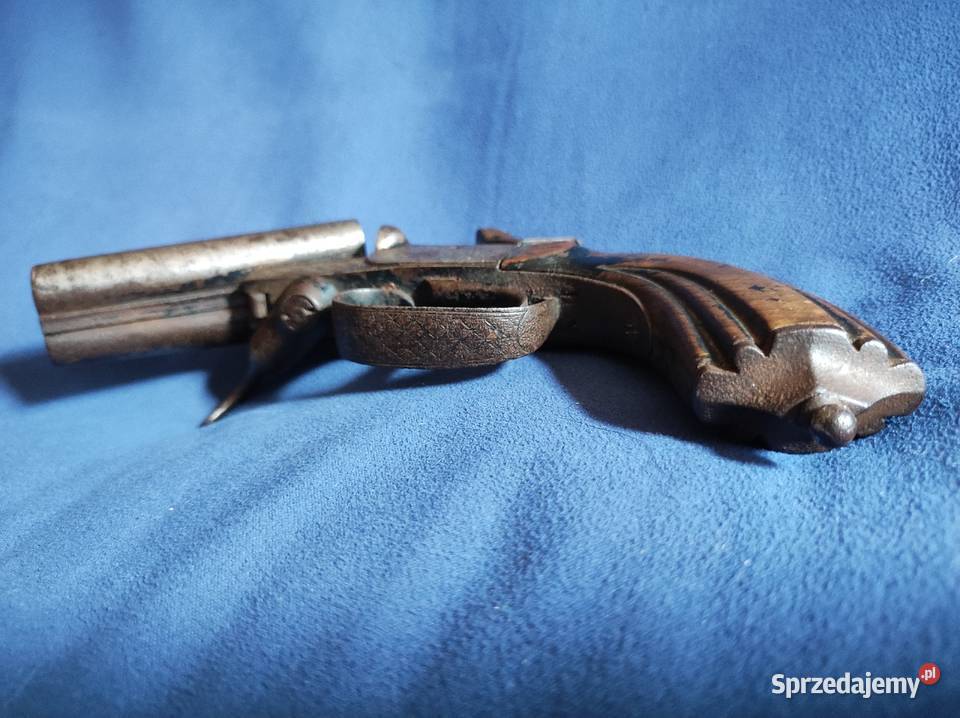 Pistolet dwulufowy zdobny zabytek XVIIIXIX Militaria Wrocław