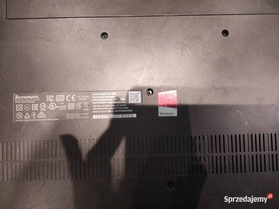 Syndyk sprzeda z wolnej ręki laptopa Lenovo małopolskie Kraków