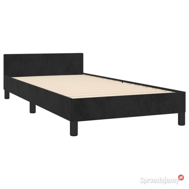 Rama łóżka z zagłówkiem czarna aksamitem 90x200 Warszawa sprzedam