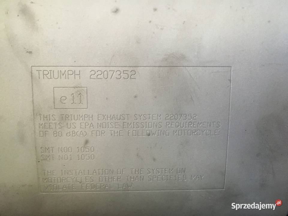 TRIUMPH Speed Triple 1050 Tłumik Wydech Tłumiki sprzedam