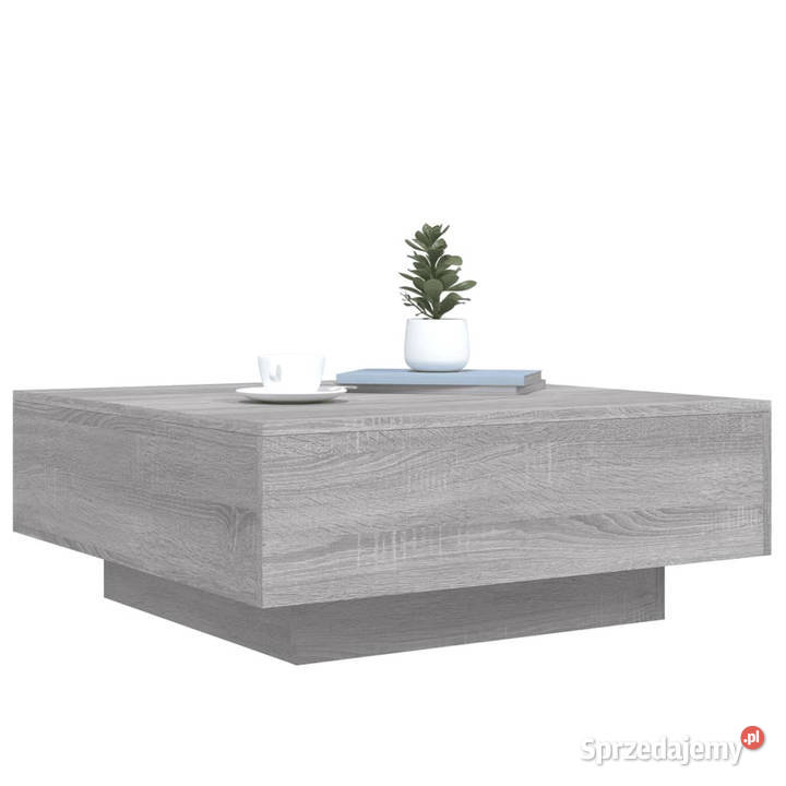 Stolik kawowy z LED szary dąb sonoma 80x80x31 Warszawa
