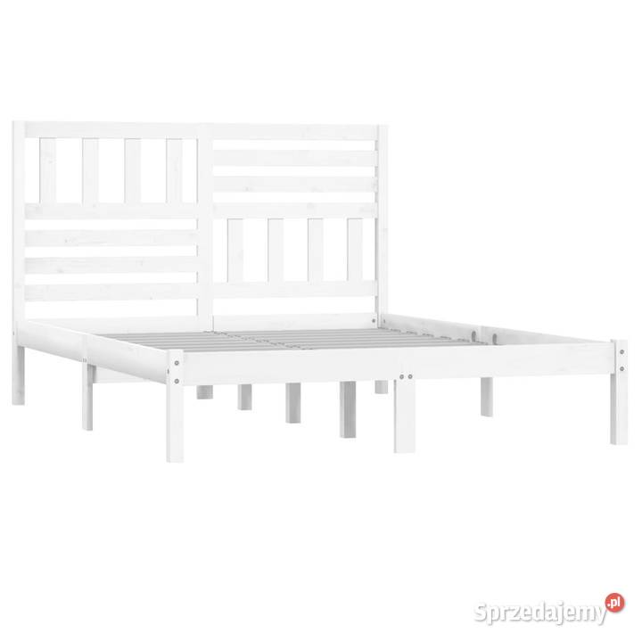 Rama łóżka biała lite drewno sosnowe 140x190