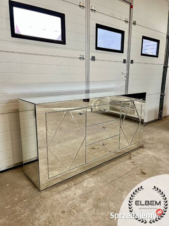 Lustrzana komoda w stylu Glamour LUSTRZANE ROMBY Dom i Ogród