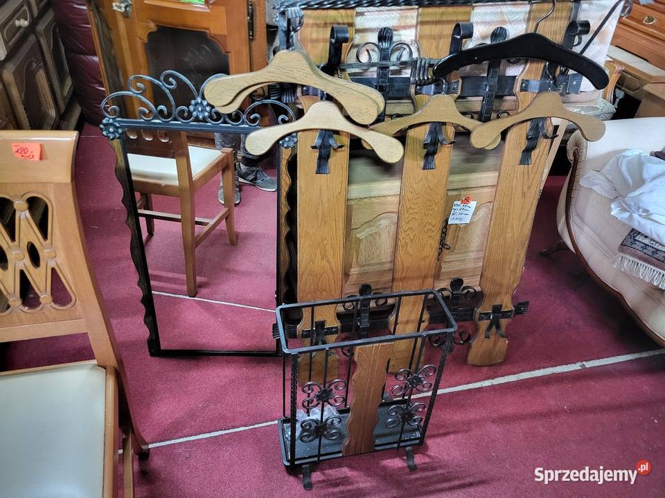 ładna stara garderoba dębowa z wieszakami antyk kujawsko-pomorskie Sypniewo