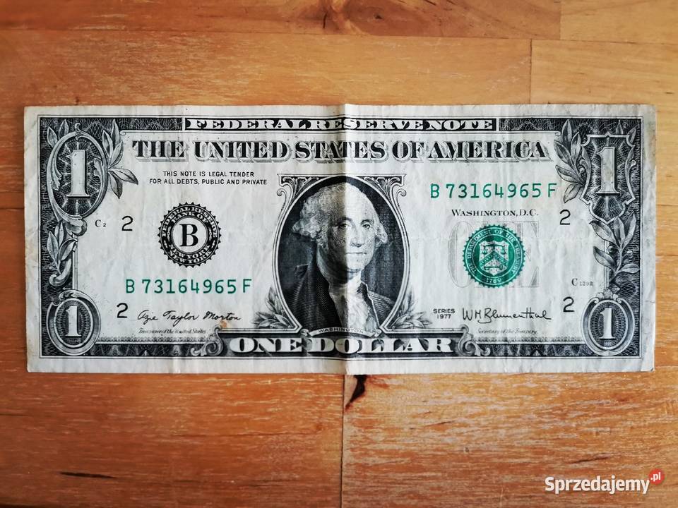 Banknot 1 USD seria 1977 Numizmatyka Ząbki