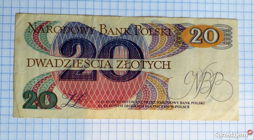BANKNOT 20 ZŁOTYCH 1982 SERIA AE 0027186 Piszczac