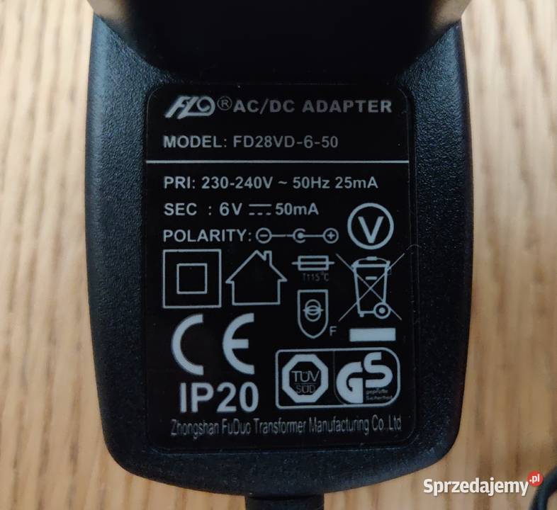 Zasilacz adapter ACDC 6V 50mA Części i akcesoria Lublin