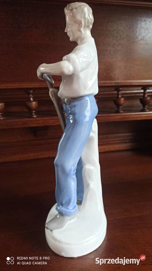 Figurka Kosiarz Sygnowana GDR 9570 Antyki, Sztuka, Kolekcje pomorskie Gdańsk