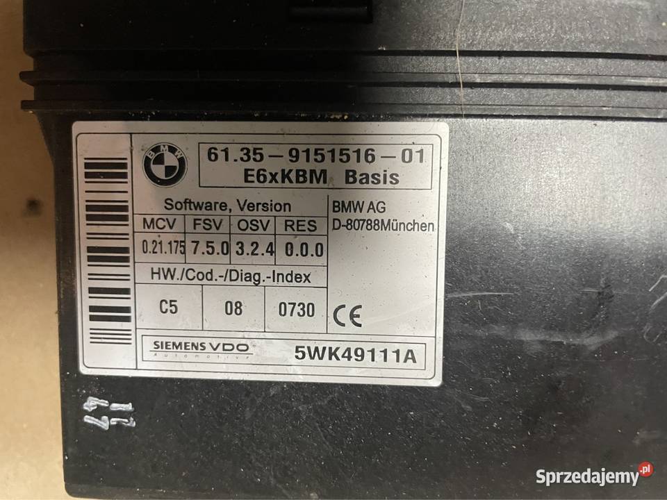 9151516 Moduł komfortu bmw 5 e60 e61 Lift lci Szczecin