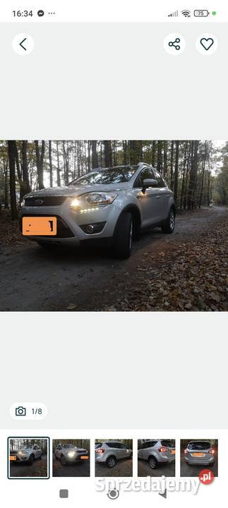 Ford Kuga 20Tdci nieuszkodzony Wylewa