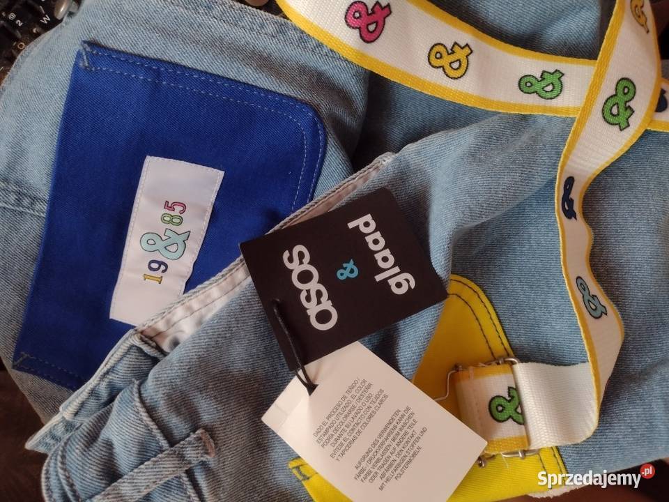 36S ASOS Dżinsowe spodnie szorty ogrodniczkiNOWE Kraków