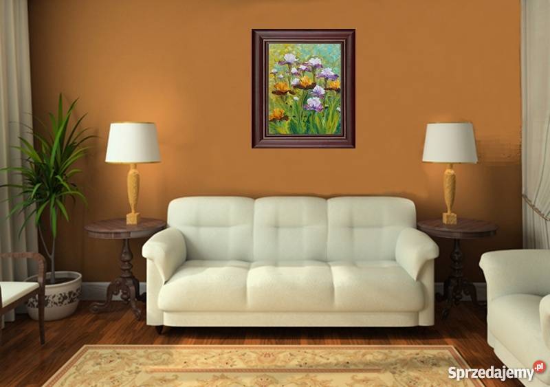 Obraz olejny Irysy 2 sprzedam