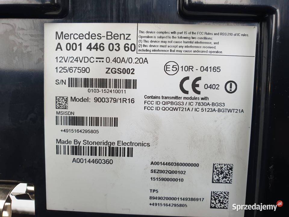 MODUŁ MERCEDES ACTROS 1845 A0014460360