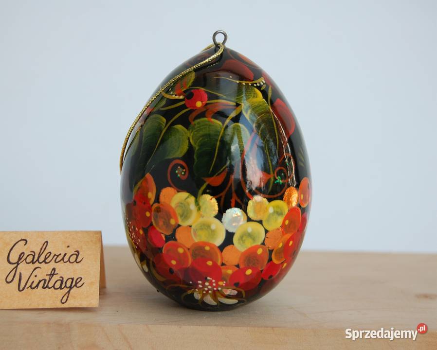 Drewniana pisanka rosyjska Rosja kwiaty Lublin