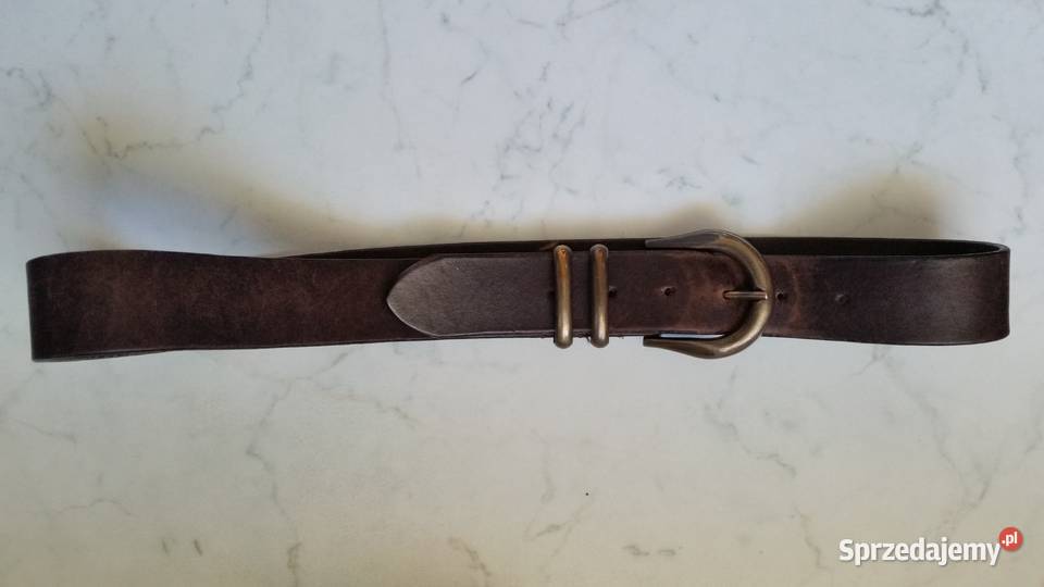 Skorzany pasek z metalowa klamra Skóra