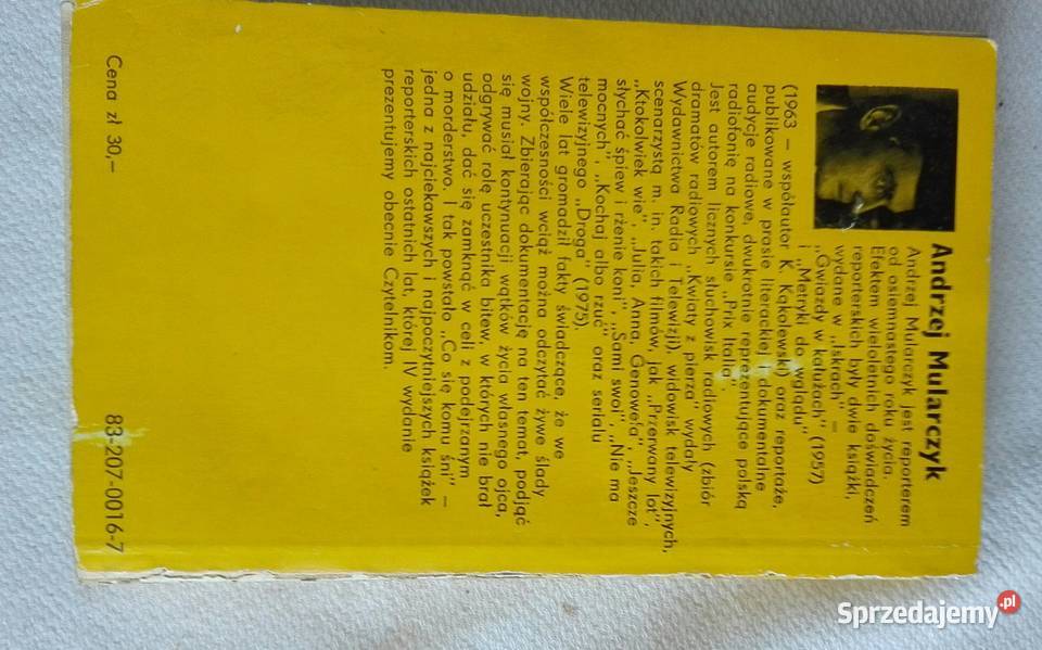 Co się komu śni Andrzej Mularczyk mazowieckie Warszawa sprzedam