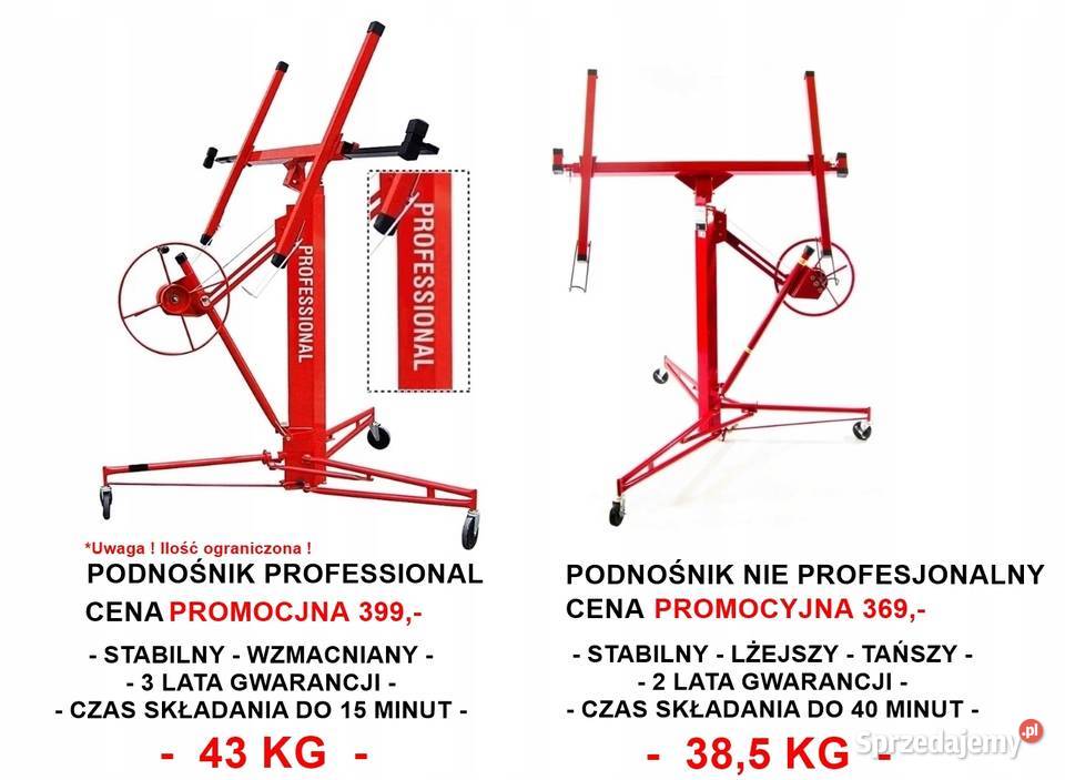 PODNOŚNIK DO PŁYT KARTONOWYCH REGIPSÓW GIPSOWYCH Ręczne
