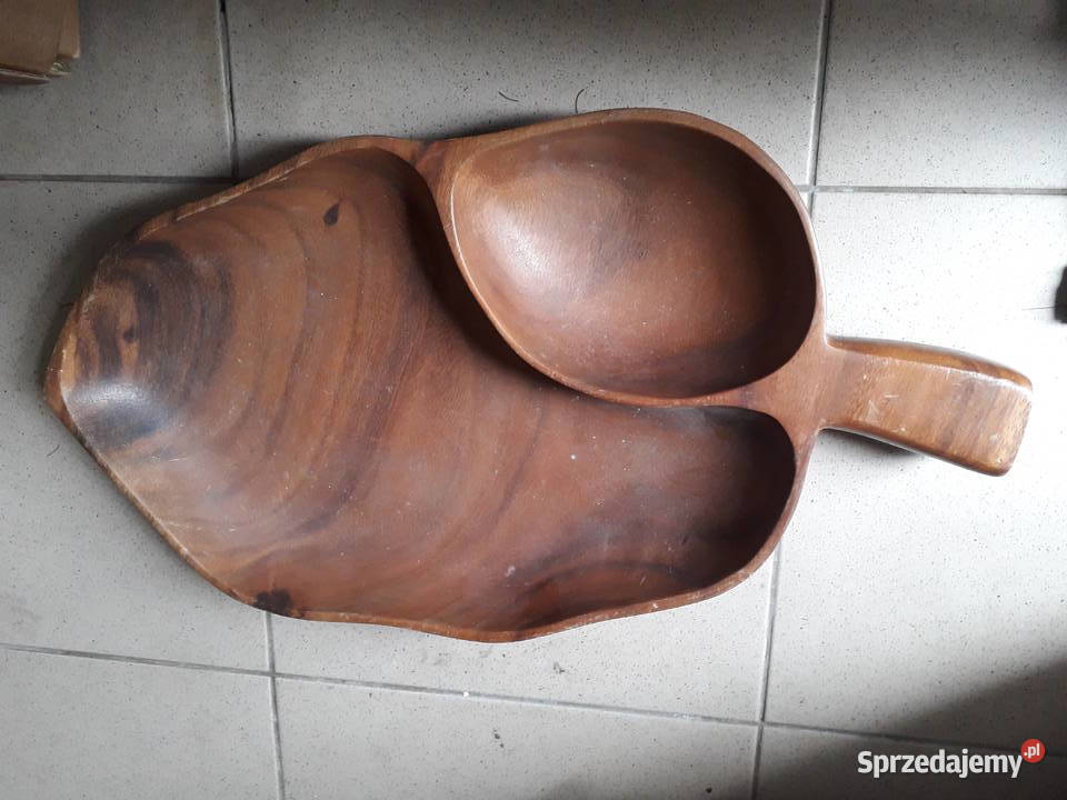 Duża stylowa drewniana taca