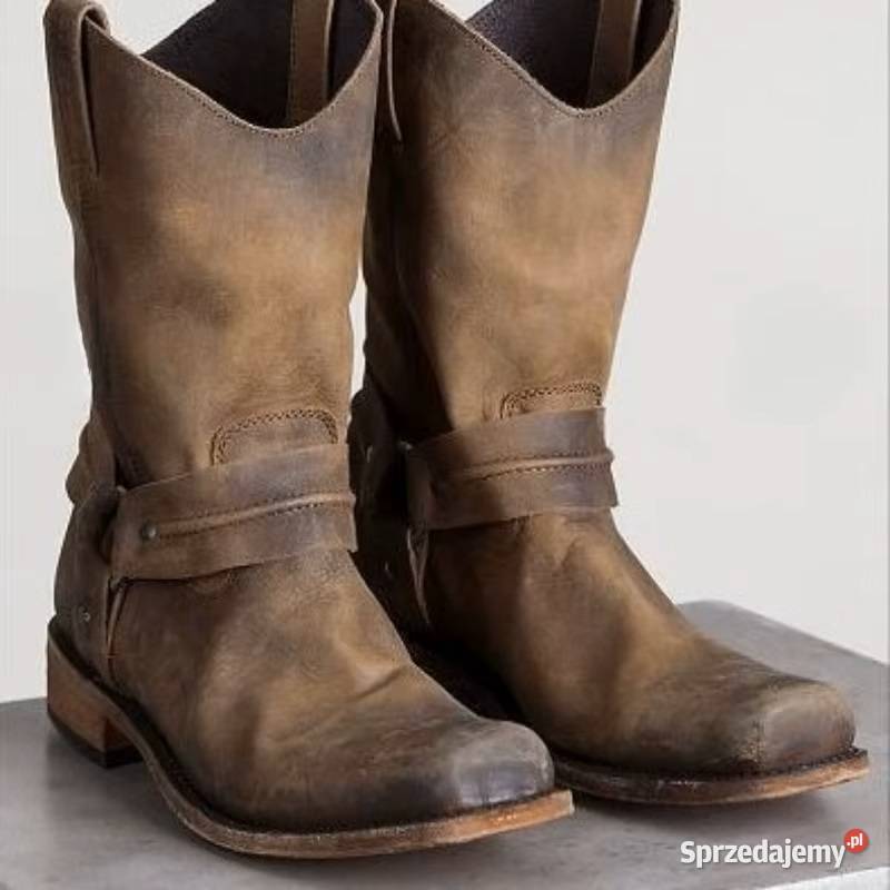 Kowbojki Retro męskie botki w 2 kolorach czarny