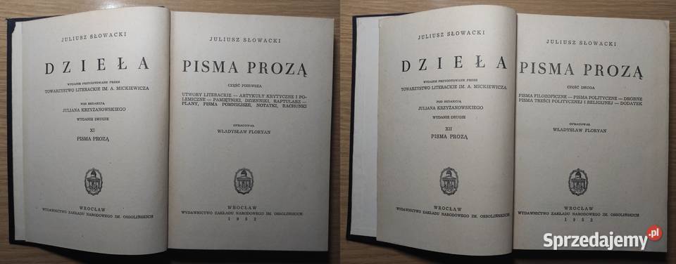 Juliusz Słowacki Dzieła 14 tomów 1952 Wyd Z Nar mazowieckie Warszawa