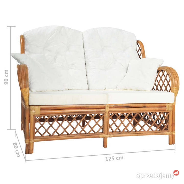 2osobowa sofa jasnobrązowa rattanowa WM325474 Sofy i kanapy mazowieckie