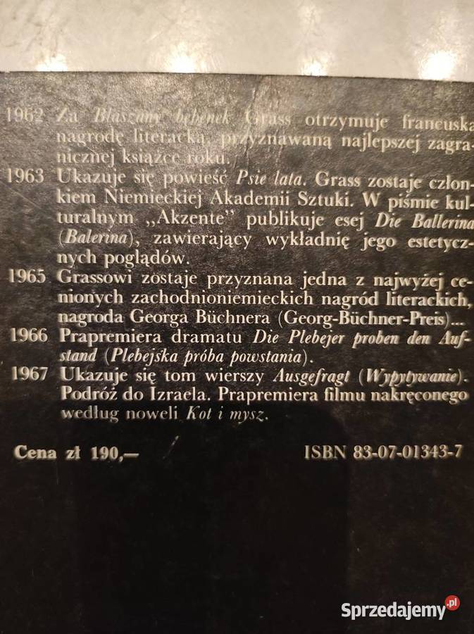 Gnter Grass Zbigniew Światłowski Kielce sprzedam