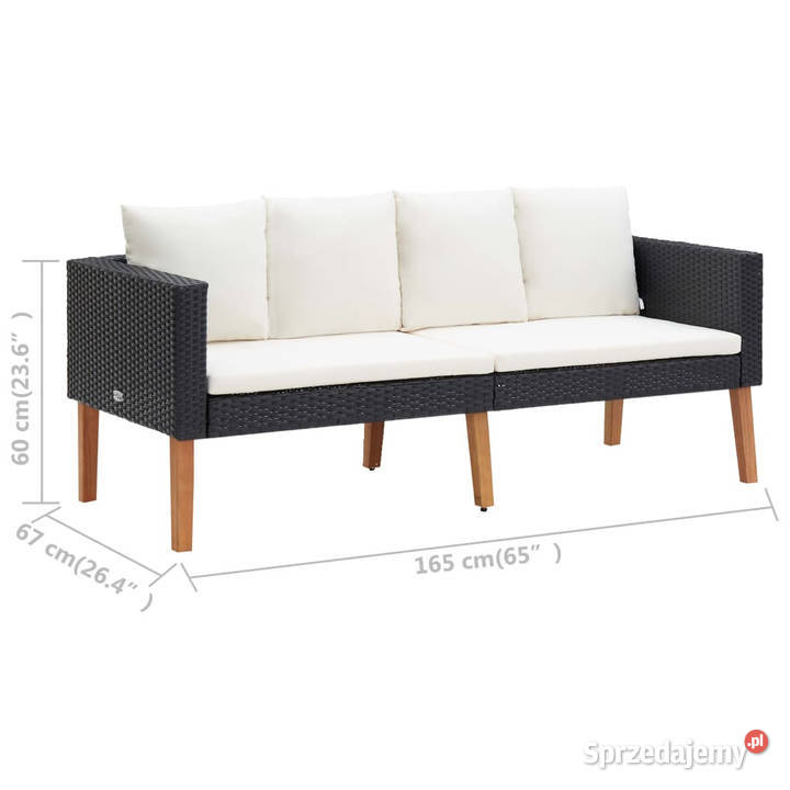 2osobowa sofa ogrodowa z poduszkami rattan PE Warszawa