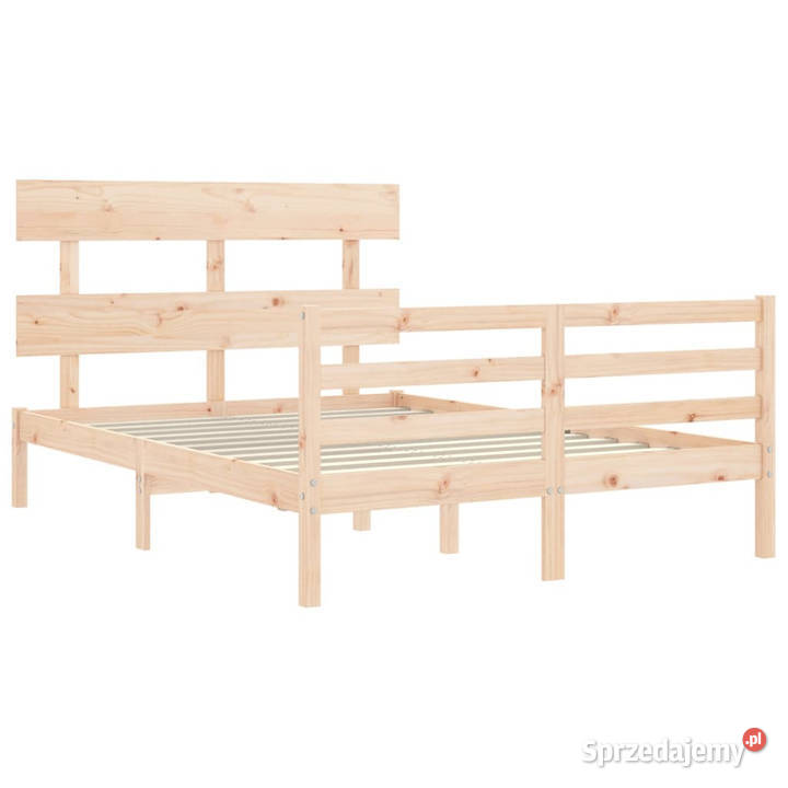 Rama łóżka z wezgłowiem lite drewno 140x200 Warszawa sprzedam