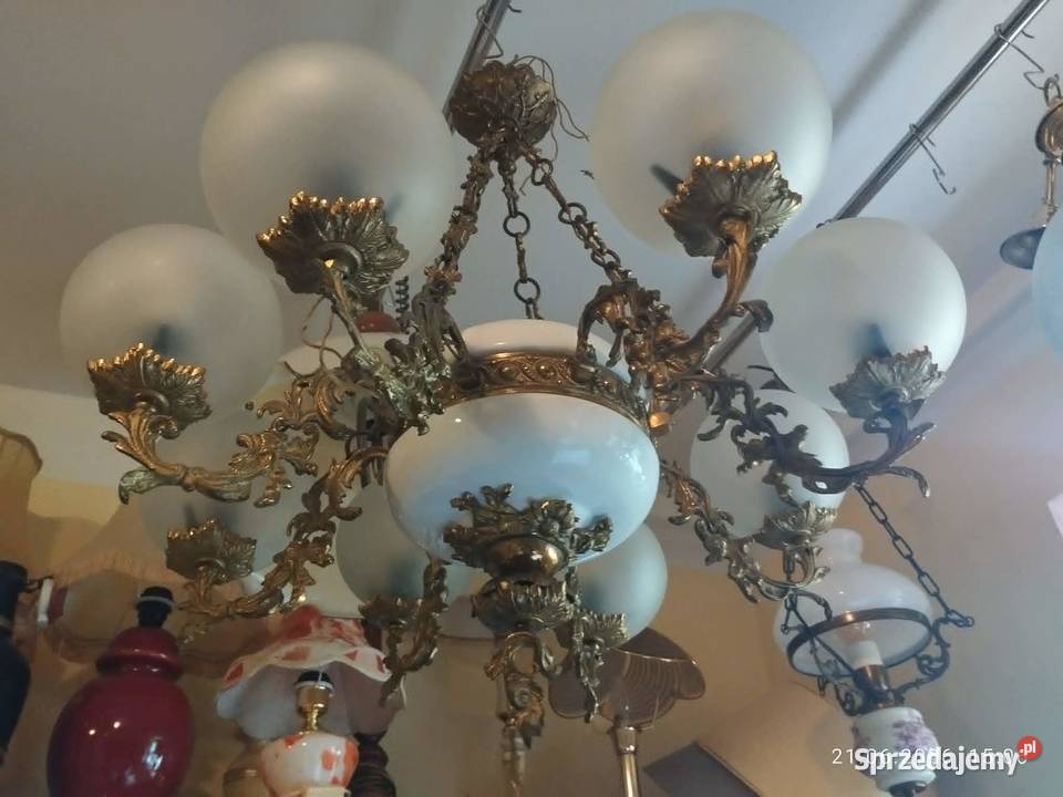 stary polski żyrandol 2 sztuki do wyboru i lampa