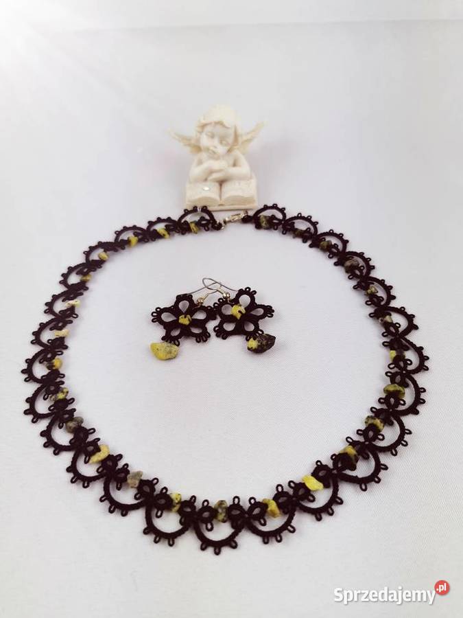 Biżuteria frywolitkowa Wiśniowa