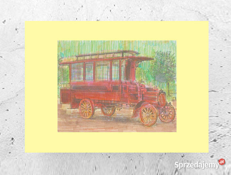 obrazek z automobilem retro auto plakat A4 Olsztyn sprzedam