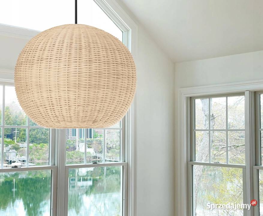 LAMPA WISZĄCA PLECIONA BAMBUS NATURAL BOHO Dom i Ogród