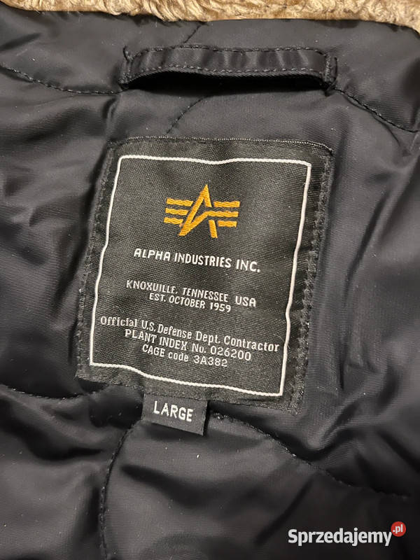 ALPHA INDUSTRIES 45P kaptur kurtka czarna LARGE czarny Szczecin