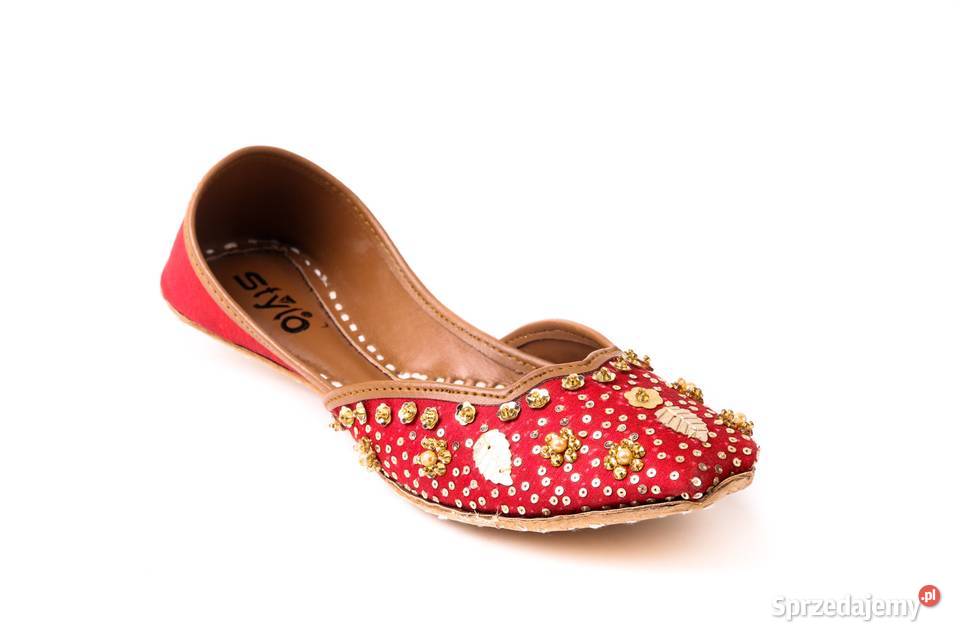 Orientalne buty khussa 38 39 czerwone baleriny inna Szczecin