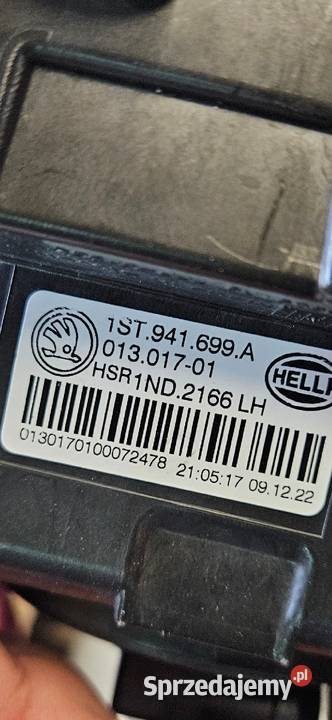 SKODA CITIGO LIFT HALOGEN PRZECIWMGIELNY LEWY osobowe Międzychód
