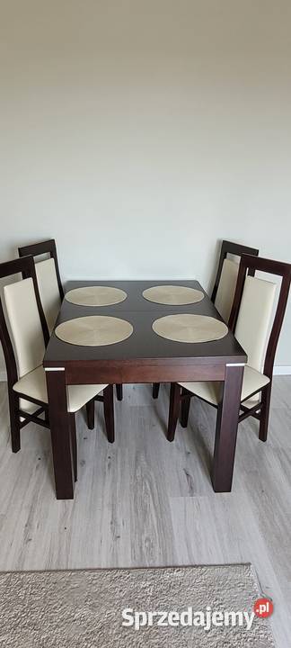 Stół rozkladany z krzeslami 90cm Grudziądz