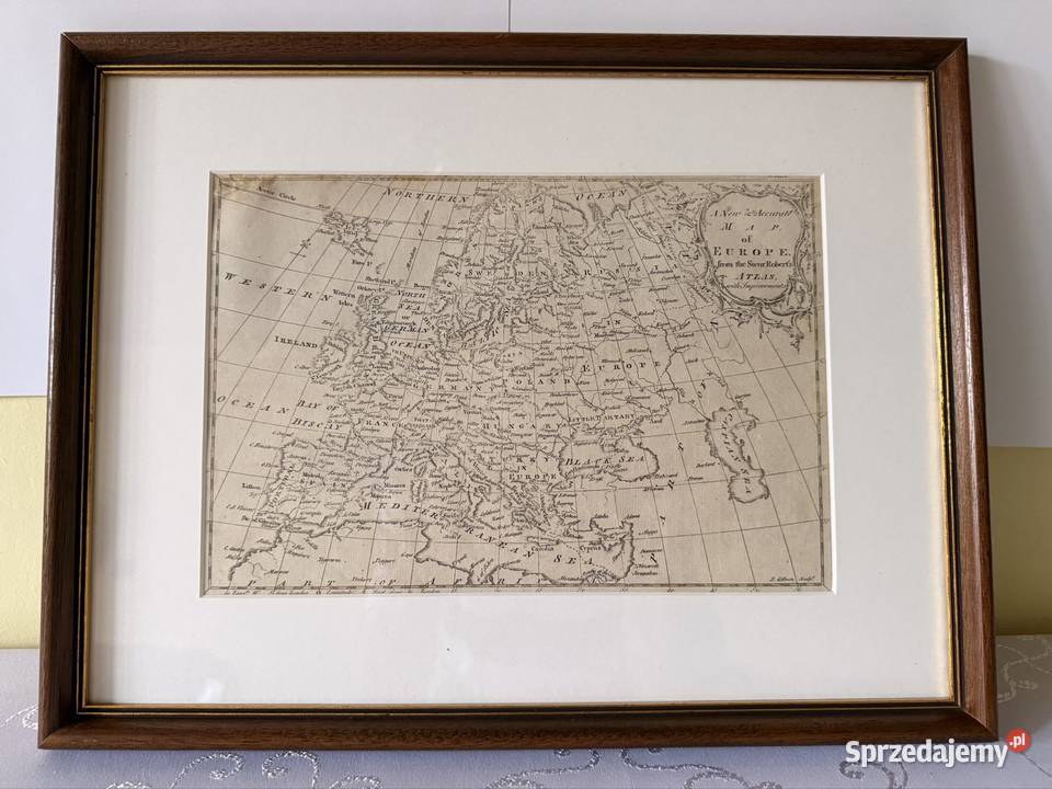 Antyczna Mapa Europy XIX Wiek Oryginalny śląskie