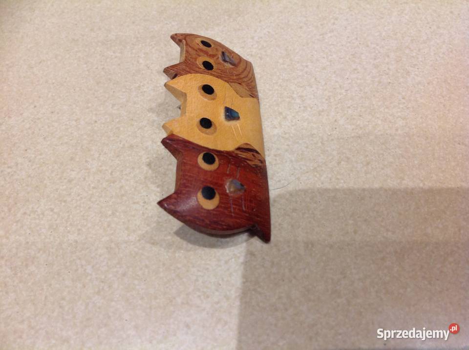 Broszka Drewniana Trzy Kotki lubuskie Nowa Sól