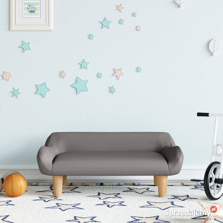Sofa dzieci kolor taupe 70x40x24 obita tkaniną Warszawa