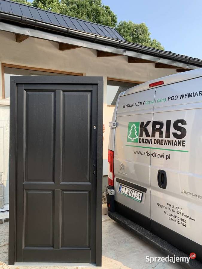 DRZWI ZEWNĘTRZNE ANGIELSKIE 75cmZIELONE RAL 6001 210cm Bobrowo