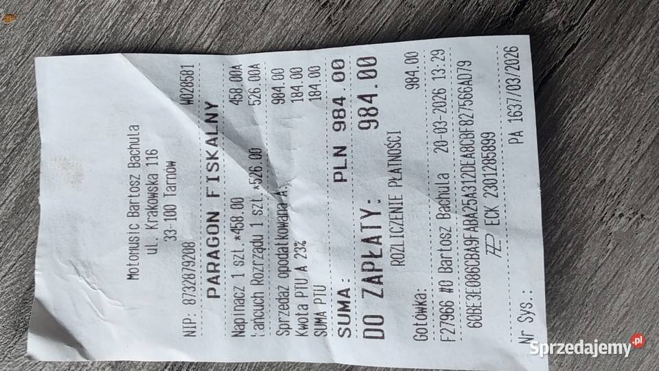 Łańcuch rozrządu BMW K 1200 LT i napinacz polift małopolskie Ryglice sprzedam
