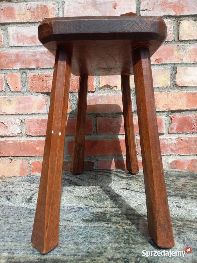 Kwietnik dębowy drewniany Stojak na kwiatek Gawroniec