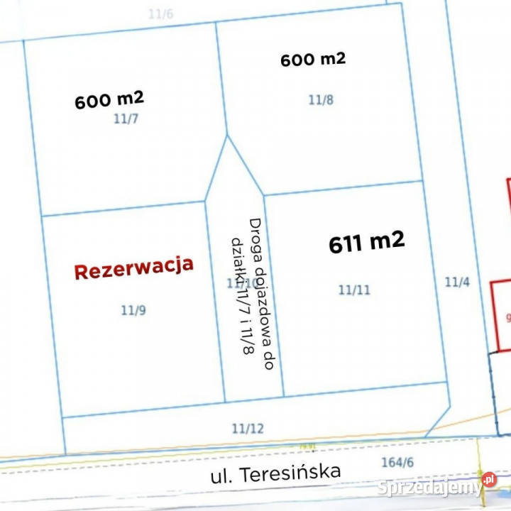 Działka 611 m Ruda k Radzymina MPZP media