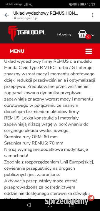 Remus honda Civic Garwolin