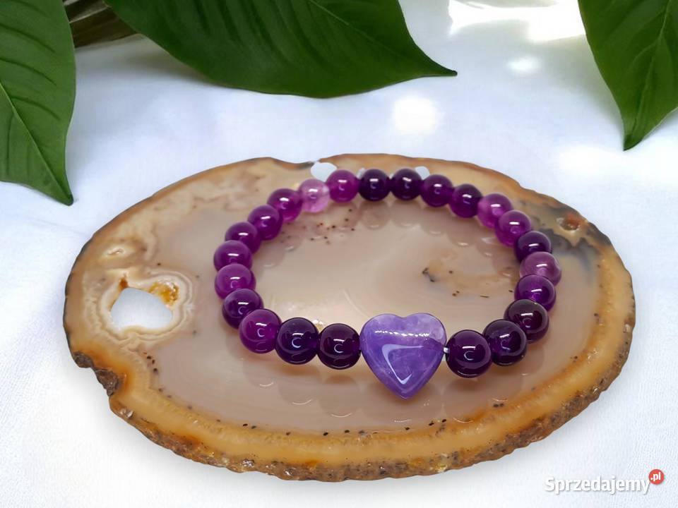 Bransoletka z ametystu AMETYST serce kulka 484 Warszawa