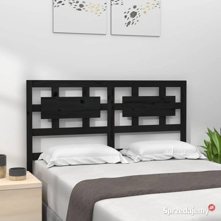 Wezgłowie łóżka czarne 1855x4x100 lite drewno mazowieckie