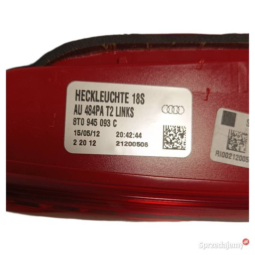 Lampa tylna lewa Audi A5 8T Sportback Coupe sprzedam