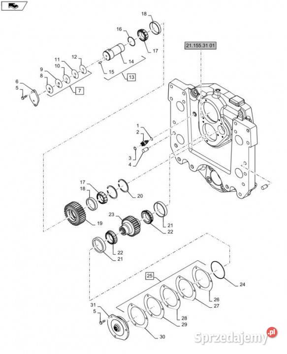 Holland T6090 Wałek koła zębatego 87740760 sprzedam